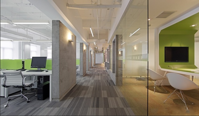 钢筋水泥墙体融合入办公室设计